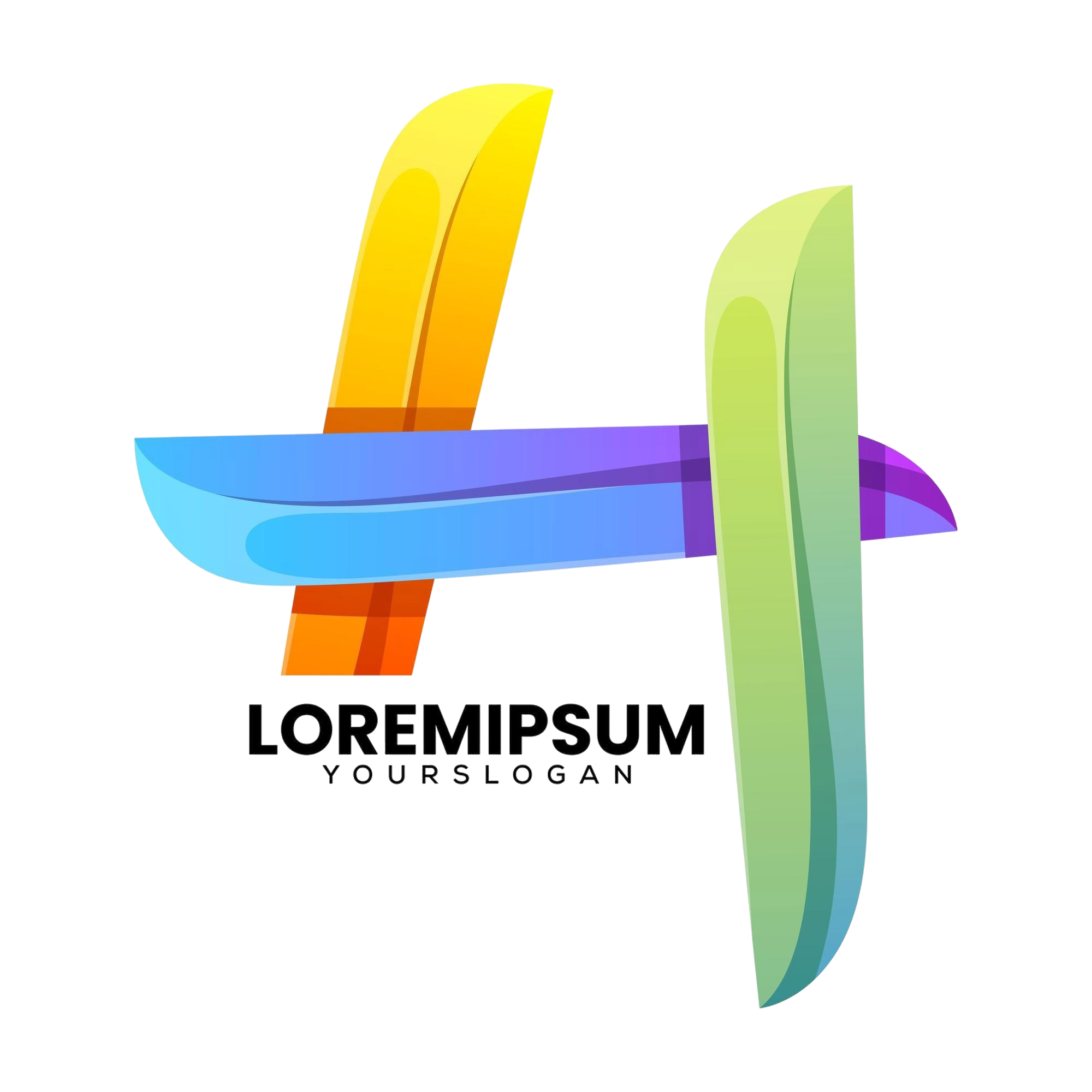 colorful-number-4-gradient-logo-design